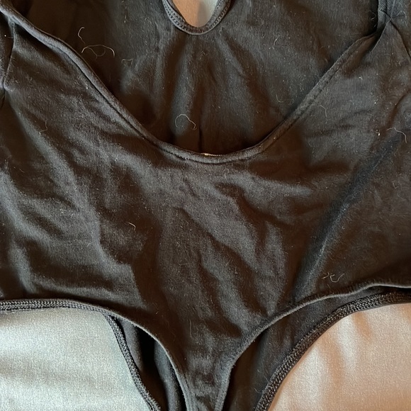 Black Halter Neck Deep Cut Thong Bodysuit - Picture 3 of 3